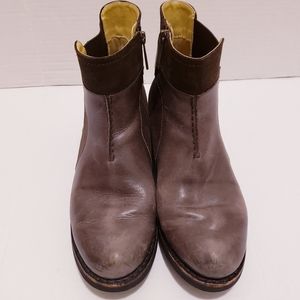 Bussola Womens Leather Ankle Boots Prague Brown w/